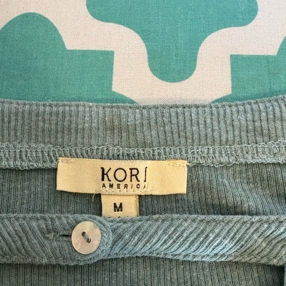 KORI AMERICA Green Long Sleeve Women's Tunic Top - Picture 5 of 9